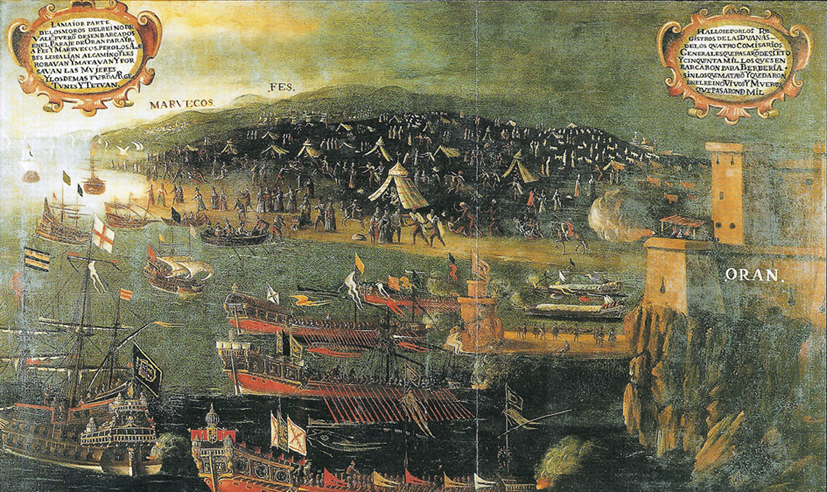 Desembarco de los moriscos en el Puerto de Orán. Por Vicente Mestre